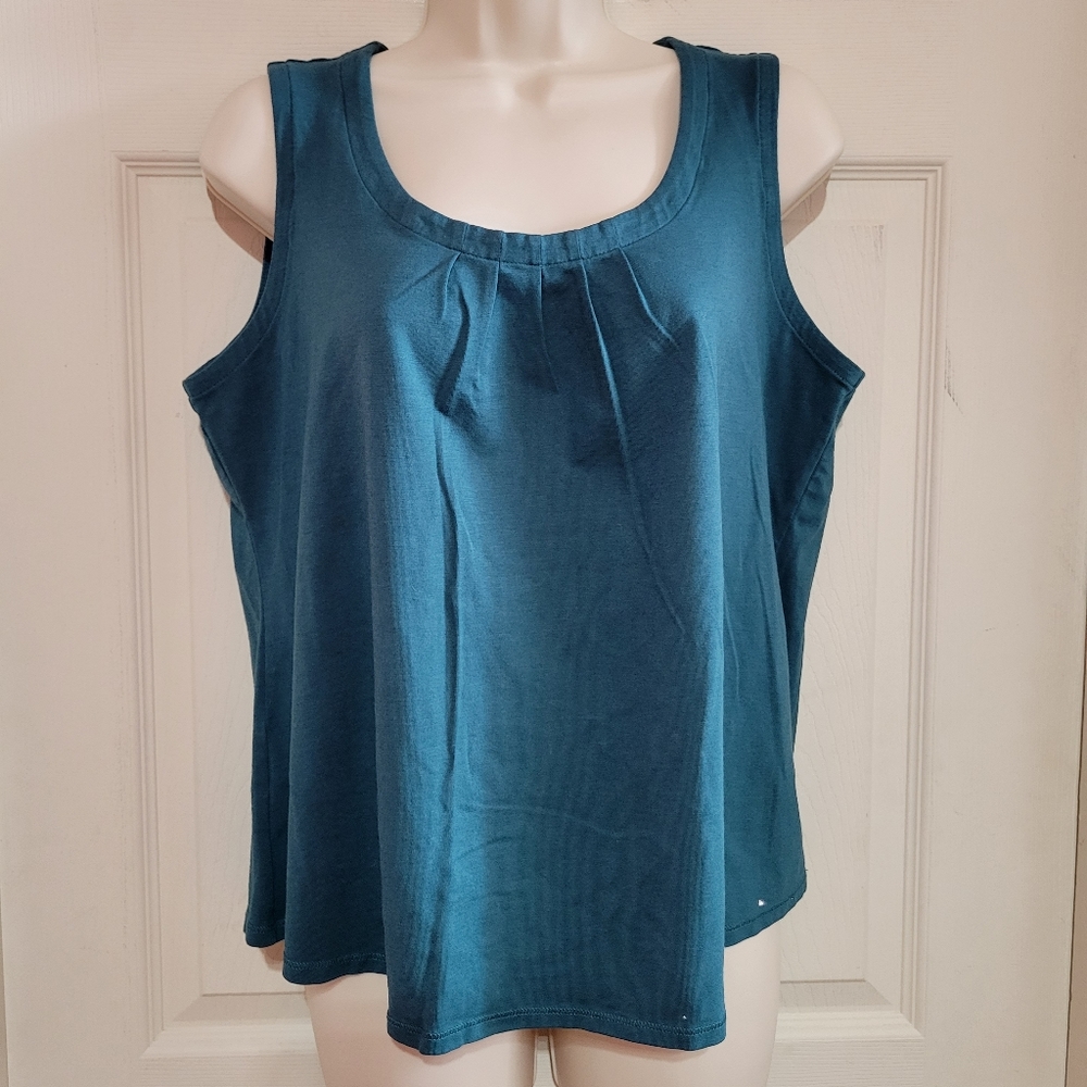 L. L. Bean Cotton Tank -Size: Large Petite Color: Teal Blue BUNDLE AND SAVE